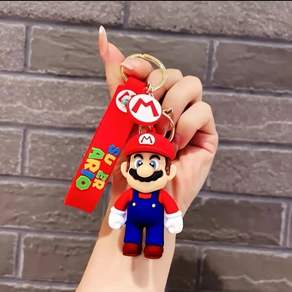 Super Mario Keychain | Cute 3D Mario Figure Key Ring | Gamer Gift | Nintendo